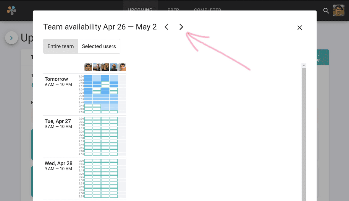 Team availability visualization | Remeet — Incredibly fast and ...