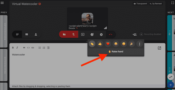 Raise hand button
