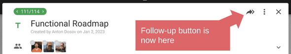 follow-up button