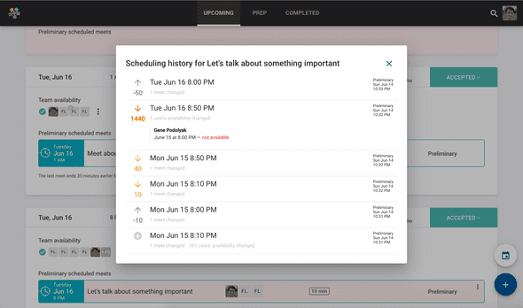 topic scheduling history